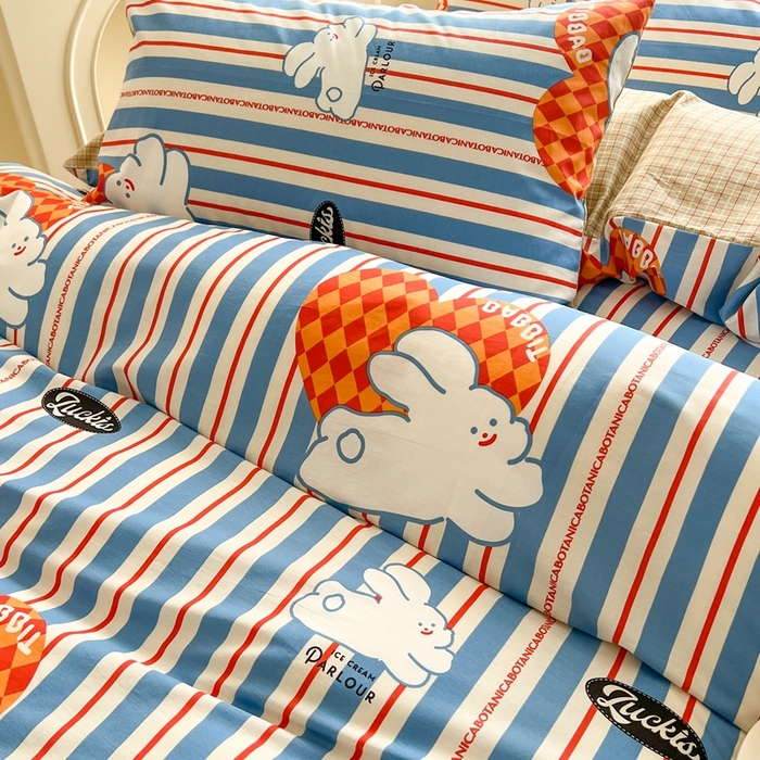 91家纺网 家纺一手货源 找家纺 顾里 2023韩系氛围全棉四件套 富山奶兔