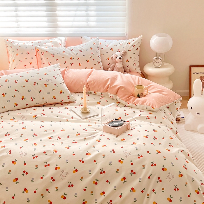 91家纺网 家纺一手货源 找家纺 顾里 2023韩系氛围全棉四件套 小樱兔