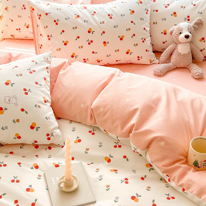 91家纺网 家纺一手货源 找家纺 顾里 2023韩系氛围全棉四件套 小樱兔