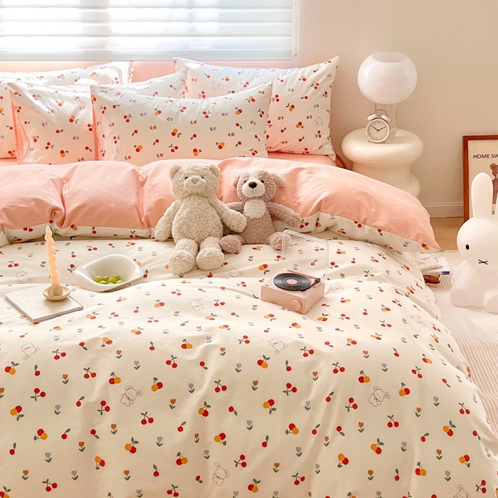 91家纺网 家纺一手货源 找家纺 顾里 2023韩系氛围全棉四件套 小樱兔