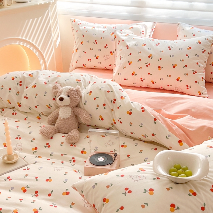 91家纺网 家纺一手货源 找家纺 顾里 2023韩系氛围全棉四件套 小樱兔