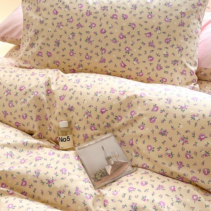 91家纺网 家纺一手货源 找家纺 顾里 2023韩系氛围全棉四件套 梦园花开