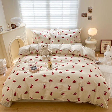 顾里 2023韩系氛围全棉四件套 欢乐兔