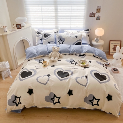 顾里 2023韩系氛围全棉四件套 酷星爱心