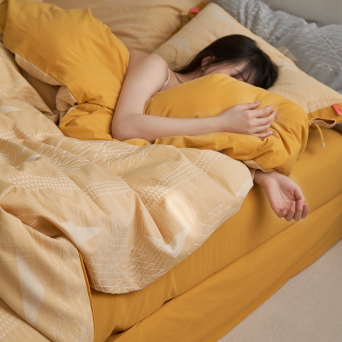 91家纺网 家纺一手货源 找家纺 安莱生活2023新品四季款棉刺子大提花波西米亚风名族异域风高端四件套 波西米亚-姜黄