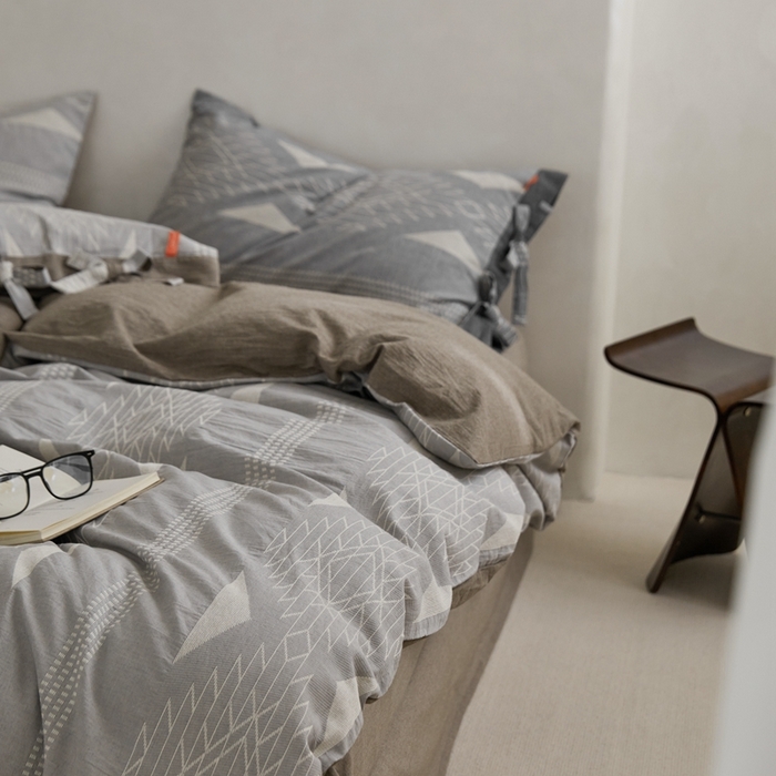 91家纺网 家纺一手货源 找家纺 安莱生活2023新品四季款棉刺子大提花波西米亚风名族异域风高端四件套 波西米亚-浅灰