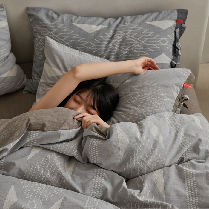 91家纺网 家纺一手货源 找家纺 安莱生活2023新品四季款棉刺子大提花波西米亚风名族异域风高端四件套 波西米亚-浅灰