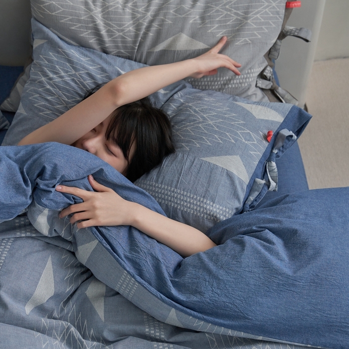 91家纺网 家纺一手货源 找家纺 安莱生活2023新品四季款棉刺子大提花波西米亚风名族异域风高端四件套 波西米亚-深蓝