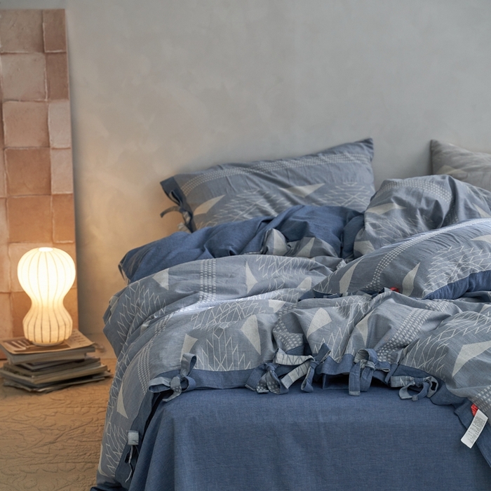 91家纺网 家纺一手货源 找家纺 安莱生活2023新品四季款棉刺子大提花波西米亚风名族异域风高端四件套 波西米亚-深蓝