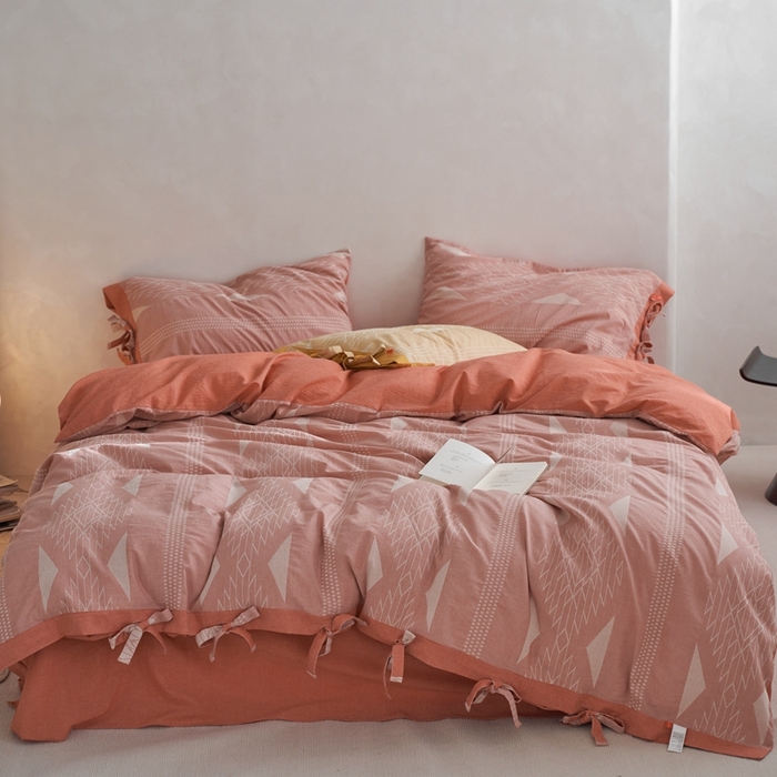 91家纺网 家纺一手货源 找家纺 安莱生活2023新品四季款棉刺子大提花波西米亚风名族异域风高端四件套 波西米亚-深灰