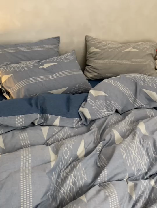 91家纺网 家纺一手货源 找家纺 安莱生活2023新品四季款棉刺子大提花波西米亚风名族异域风高端四件套 波西米亚-深蓝