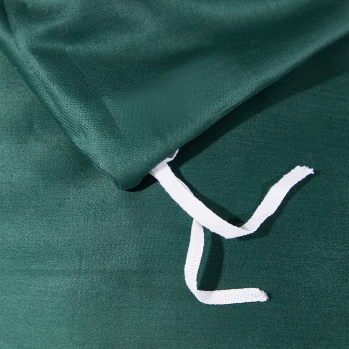 91家纺网 家纺一手货源 找家纺 晶缦家纺 2023全棉纯棉60支贡缎长绒棉纯色多规格四件套单品被套 琅夕-墨绿色