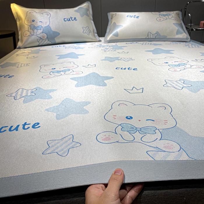 91家纺网 家纺一手货源 找家纺 安哆啦2024新款数码印花冰藤席 五角星星