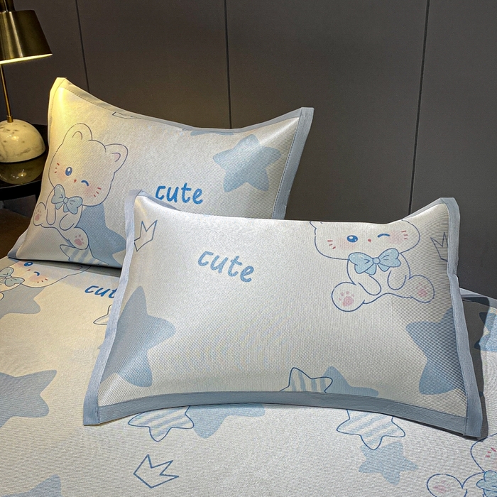 91家纺网 家纺一手货源 找家纺 安哆啦2024新款数码印花冰藤席 五角星星