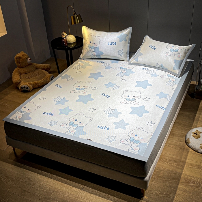 91家纺网 家纺一手货源 找家纺 安哆啦2024新款数码印花冰藤席 五角星星