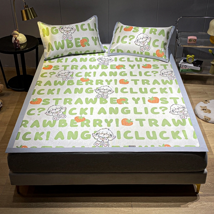 91家纺网 家纺一手货源 找家纺 安哆啦2024新款数码印花冰藤席 天使泰迪