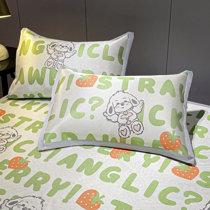 91家纺网 家纺一手货源 找家纺 安哆啦2024新款数码印花冰藤席 天使泰迪