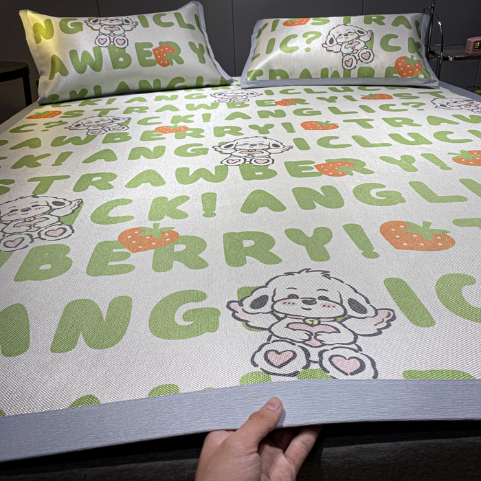 91家纺网 家纺一手货源 找家纺 安哆啦2024新款数码印花冰藤席 天使泰迪