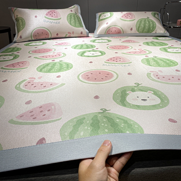 91家纺网 家纺一手货源 找家纺 安哆啦2024新款数码印花冰藤席 小西瓜