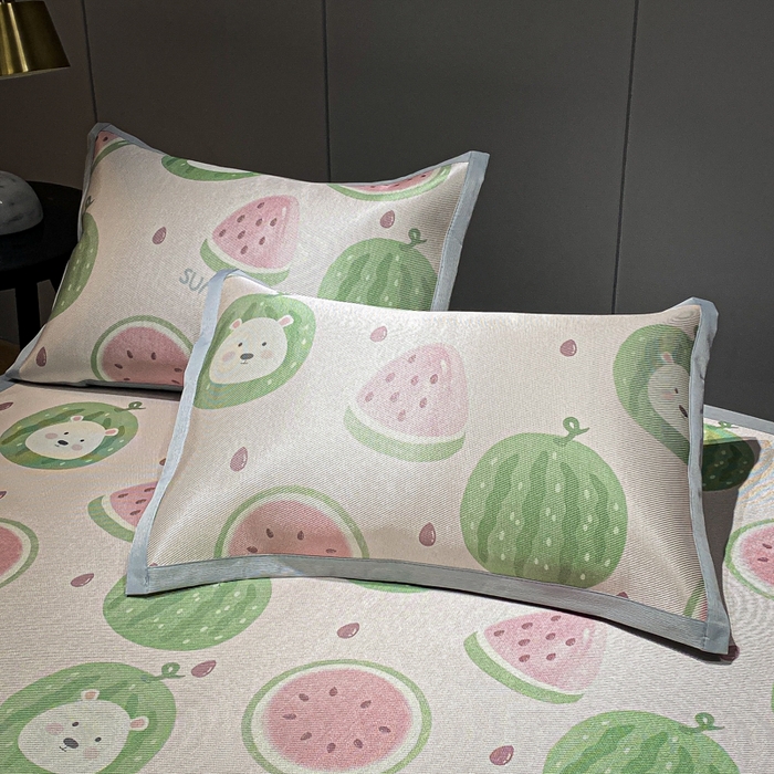 91家纺网 家纺一手货源 找家纺 安哆啦2024新款数码印花冰藤席 小西瓜