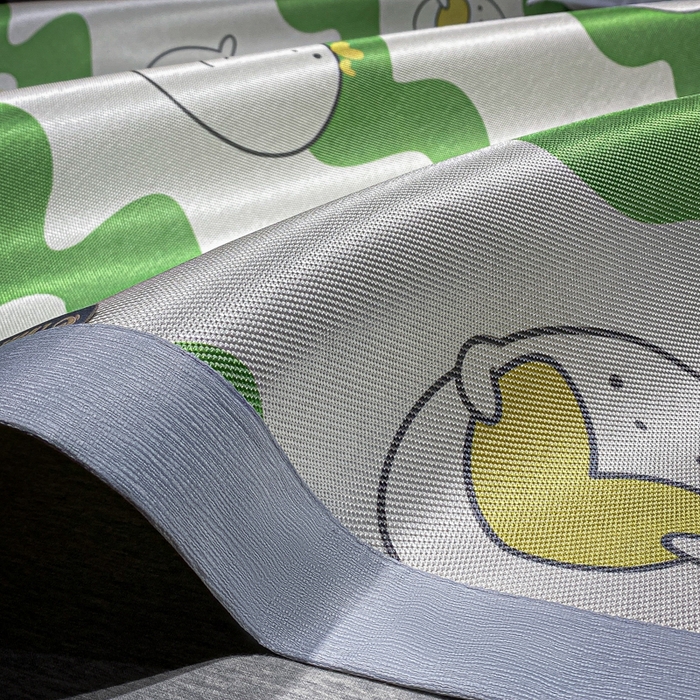 91家纺网 家纺一手货源 找家纺 安哆啦2024新款数码印花冰藤席 绿色波浪纹