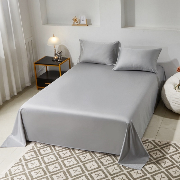 91家纺网 家纺一手货源 找家纺 （总）晶缦 2023新款全棉纯棉60支贡缎长绒棉纯色多规格单品床单