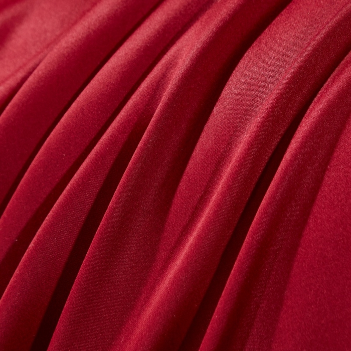 91家纺网 家纺一手货源 找家纺 晶缦 2023新款全棉纯棉60支贡缎长绒棉纯色多规格单品床单 琅夕-酒红色