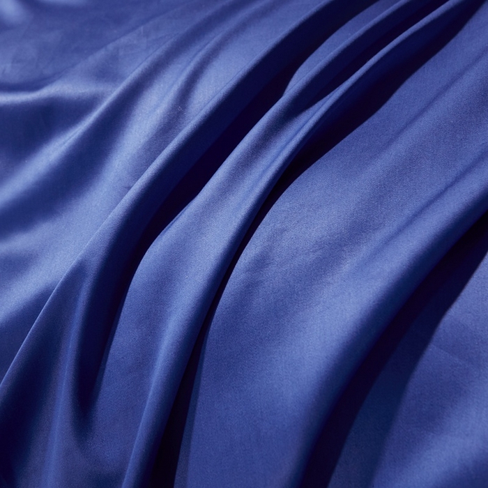 91家纺网 家纺一手货源 找家纺 晶缦 2023新款全棉纯棉60支贡缎长绒棉纯色多规格单品床单 琅夕-克莱因蓝