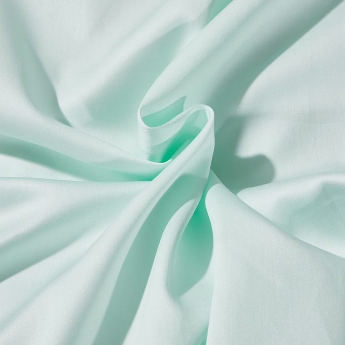 91家纺网 家纺一手货源 找家纺 晶缦 2023新款全棉纯棉60支贡缎长绒棉纯色多规格单品床单 琅夕-天青绿