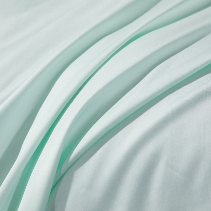 91家纺网 家纺一手货源 找家纺 晶缦 2023新款全棉纯棉60支贡缎长绒棉纯色多规格单品床单 琅夕-天青绿