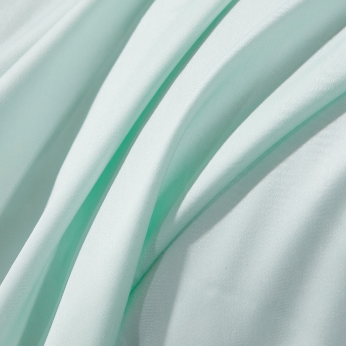 91家纺网 家纺一手货源 找家纺 晶缦 2023新款全棉纯棉60支贡缎长绒棉纯色多规格单品床单 琅夕-天青绿