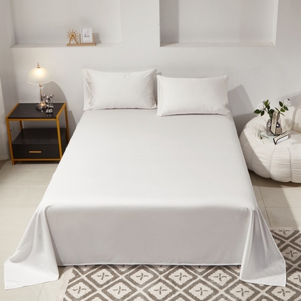 91家纺网 家纺一手货源 找家纺 （总）晶缦 2023新款全棉纯棉60支贡缎长绒棉纯色多规格单品床单