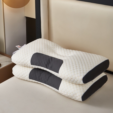 总佳合枕芯2024新款3D针织棉按摩枕水立方拼色立体定型分区按摩枕芯