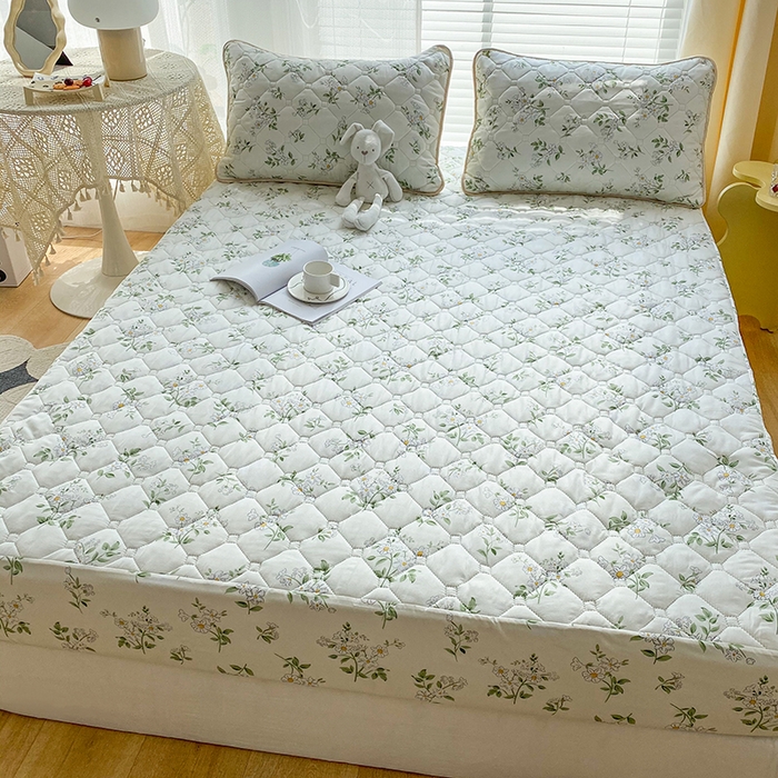 91家纺网 家纺一手货源 找家纺 花言狐语2025新款A类防水床笠隔尿透气席梦思保护套可定制水洗 春意