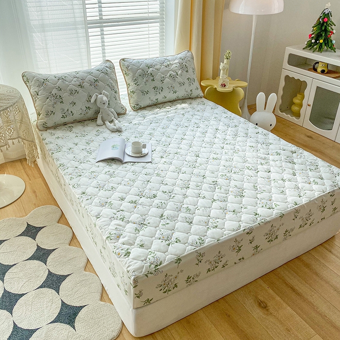 91家纺网 家纺一手货源 找家纺 花言狐语2025新款A类防水床笠隔尿透气席梦思保护套可定制水洗 春意