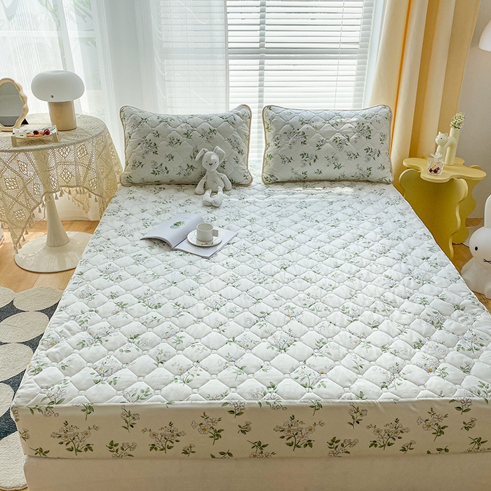 91家纺网 家纺一手货源 找家纺 花言狐语2025新款A类防水床笠隔尿透气席梦思保护套可定制水洗 春意