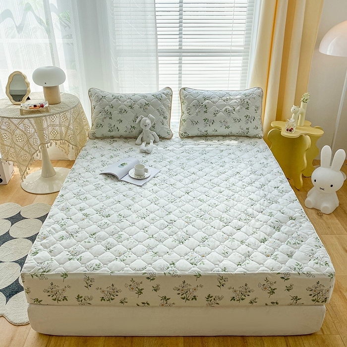 91家纺网 家纺一手货源 找家纺 花言狐语2025新款A类防水床笠隔尿透气席梦思保护套可定制水洗 春意