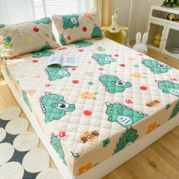 91家纺网 家纺一手货源 找家纺 花言狐语2025新款A类防水床笠隔尿透气席梦思保护套可定制水洗 贪吃龙