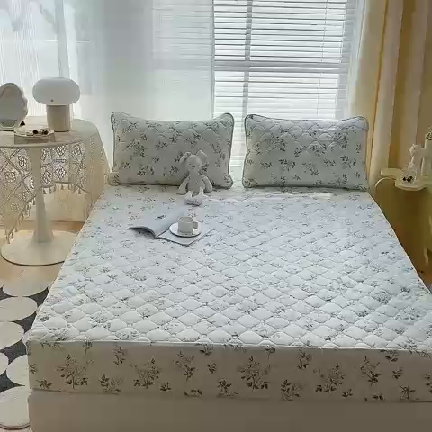91家纺网 家纺一手货源 找家纺 花言狐语2025新款A类防水床笠隔尿透气席梦思保护套可定制水洗 春意