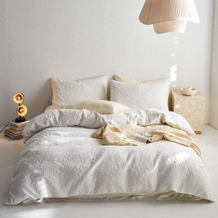 91家纺网 家纺一手货源 找家纺 （总）简家居 2023新款AB版全棉浮雕提花四件套-沐春