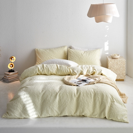 91家纺网 家纺一手货源 找家纺 （总）简家居 2023新款AB版全棉浮雕提花四件套-沐春