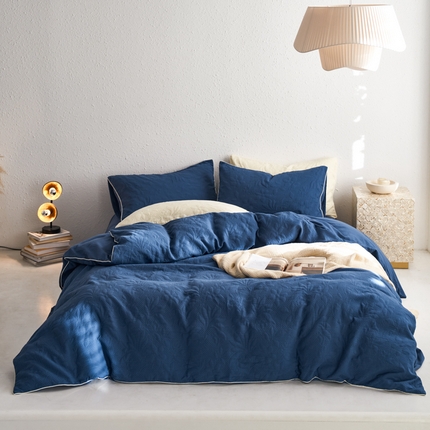 91家纺网 家纺一手货源 找家纺 （总）简家居 2023新款AB版全棉浮雕提花四件套-沐春