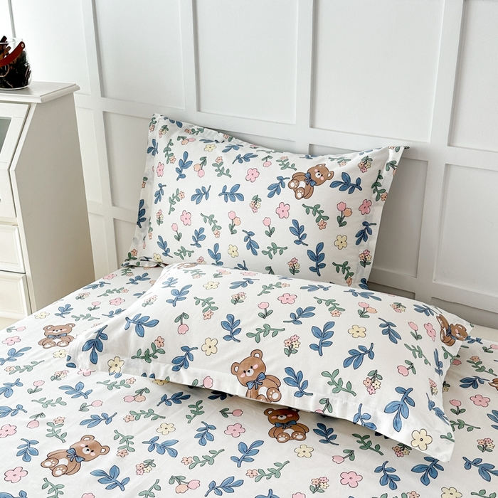 91家纺网 家纺一手货源 找家纺 帛织澜家纺 2025新款12868全棉喷气印花枕套 倍暖初妆