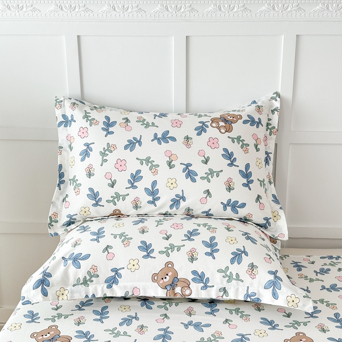 91家纺网 家纺一手货源 找家纺 帛织澜家纺 2025新款12868全棉喷气印花枕套 倍暖初妆