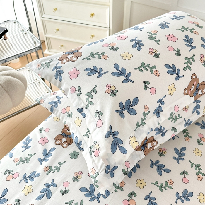 91家纺网 家纺一手货源 找家纺 帛织澜家纺 2025新款12868全棉喷气印花枕套 倍暖初妆