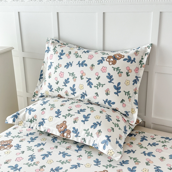 91家纺网 家纺一手货源 找家纺 帛织澜家纺 2025新款12868全棉喷气印花枕套 倍暖初妆