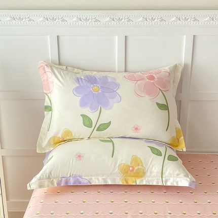 帛织澜家纺 2025新款12868全棉喷气印花枕套 惊鸿仙子