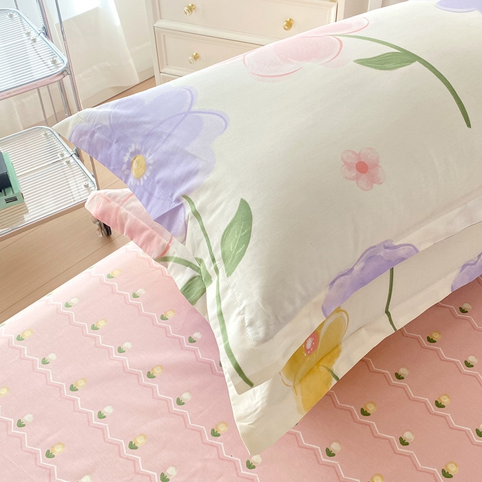 91家纺网 家纺一手货源 找家纺 帛织澜家纺 2025新款12868全棉喷气印花枕套 惊鸿仙子