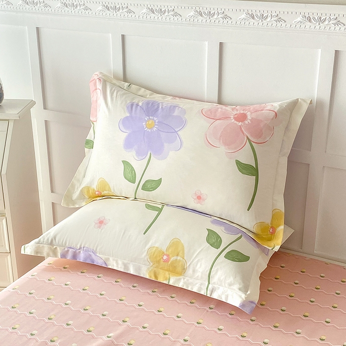 91家纺网 家纺一手货源 找家纺 帛织澜家纺 2025新款12868全棉喷气印花枕套 惊鸿仙子