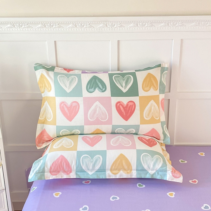 91家纺网 家纺一手货源 找家纺 帛织澜家纺 2025新款12868全棉喷气印花枕套 星星点灯